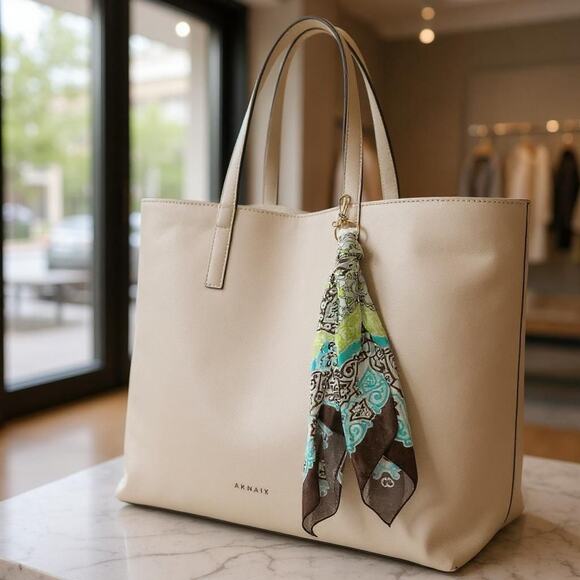 JOHNNY WAS Zoila silk scarf keychain clip Floral Scarf NEW - Picture 1 of 4